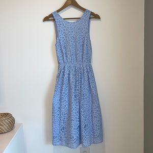 Francesca‘s Blue Lace Eyelet Tie-Back Midi Spring Dress Size Small Women’s